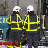 Lijnbus in de brand Stationsplein Kampen