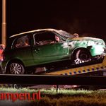 Auto over de kop N50 Hattemerbroek