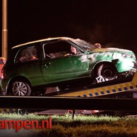 Auto over de kop N50 Hattemerbroek