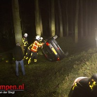 Auto over de kop Kamperzeedijk Grafhorst