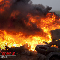 Grote afvalverbranding op Wittensteinse Allee Zuideinde
