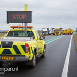 Aanhanger vrachtwagen gekanteld op de N50