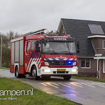 Vlammen zichtbaar bij schoorsteenbrand De Zande