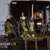 Brand machinekamer binnenvaartschip